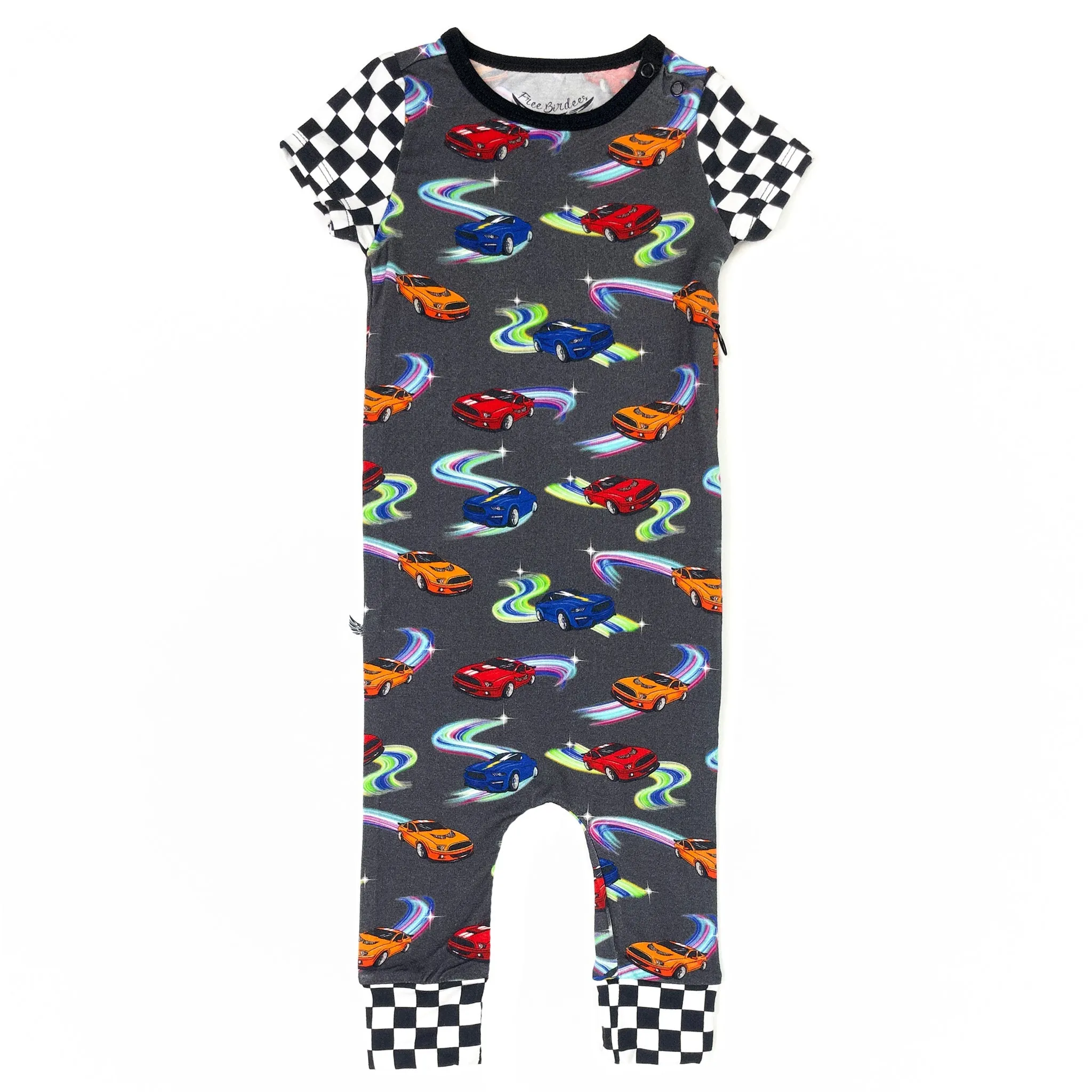 Neon Street Racers Romper with Side Zipper (0-3T)