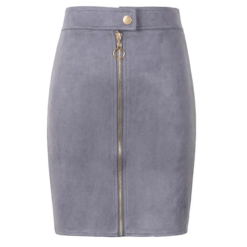 Neophil Women Suede Mini Pencil Skirts Female Vintage Style 2024 Winter Front Zipper Button Ladies Short Skirts Tutu Saia S1911