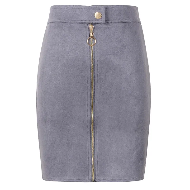 Neophil Women Suede Mini Pencil Skirts Female Vintage Style 2024 Winter Front Zipper Button Ladies Short Skirts Tutu Saia S1911