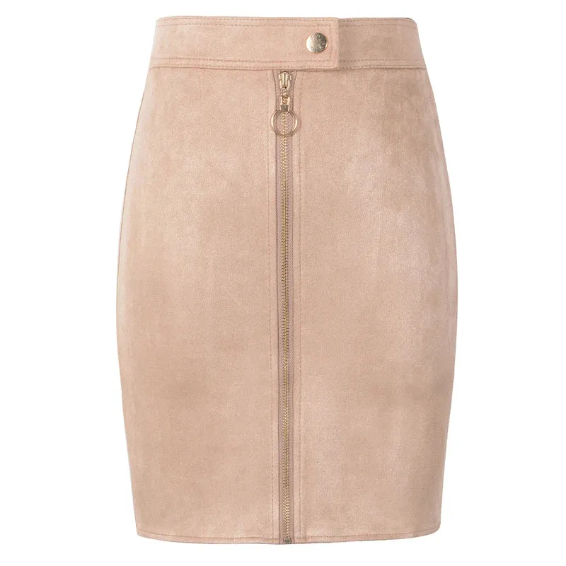 Neophil Women Suede Mini Pencil Skirts Female Vintage Style 2024 Winter Front Zipper Button Ladies Short Skirts Tutu Saia S1911