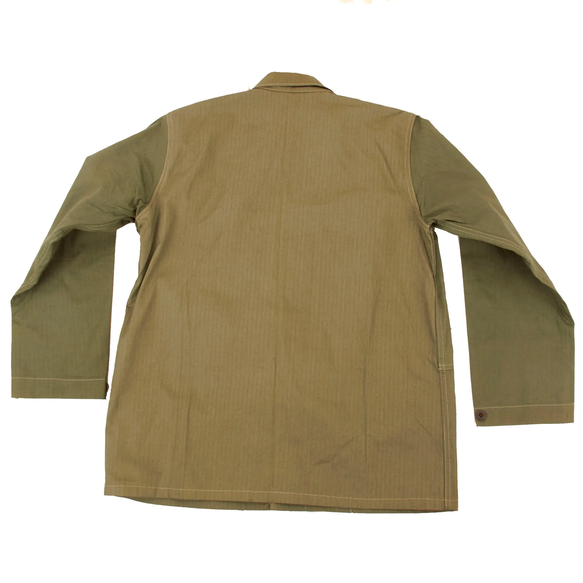 Original U.S. WWII Unissued USMC HBT Herringbone Twill P44 Combat Field Utility Uniform Set With “Monkey Trousers”