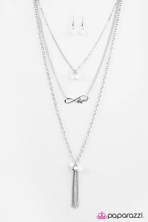 Paparazzi Accessories  - Never Lose Hope #L  - White Necklace