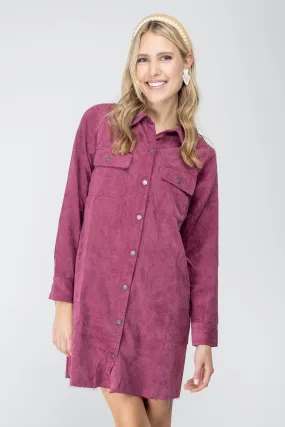 Part Of My Story Corduroy Shirt Dress