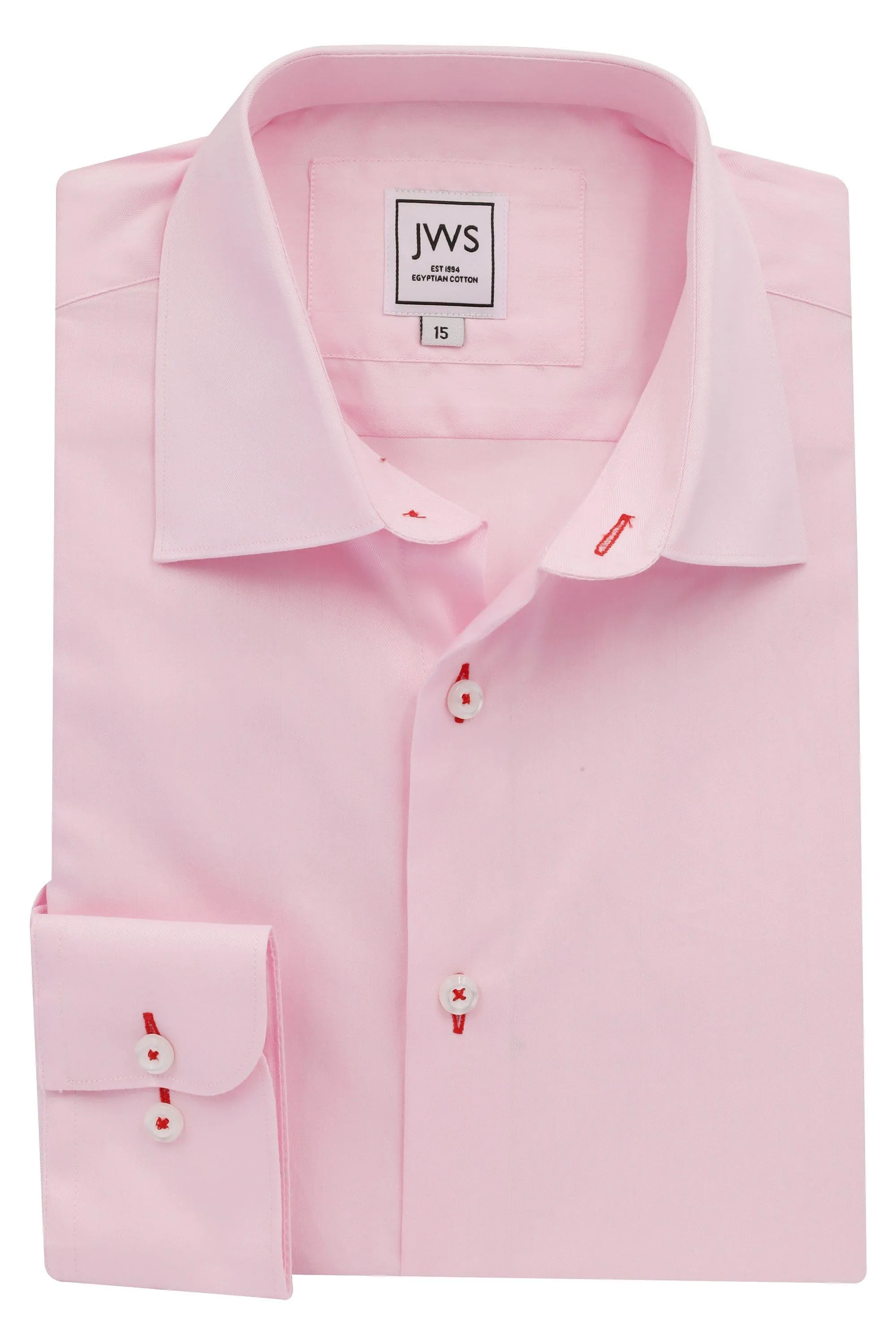 Pink Small Herringbone Non Iron Egyptian Cotton Dress Shirt