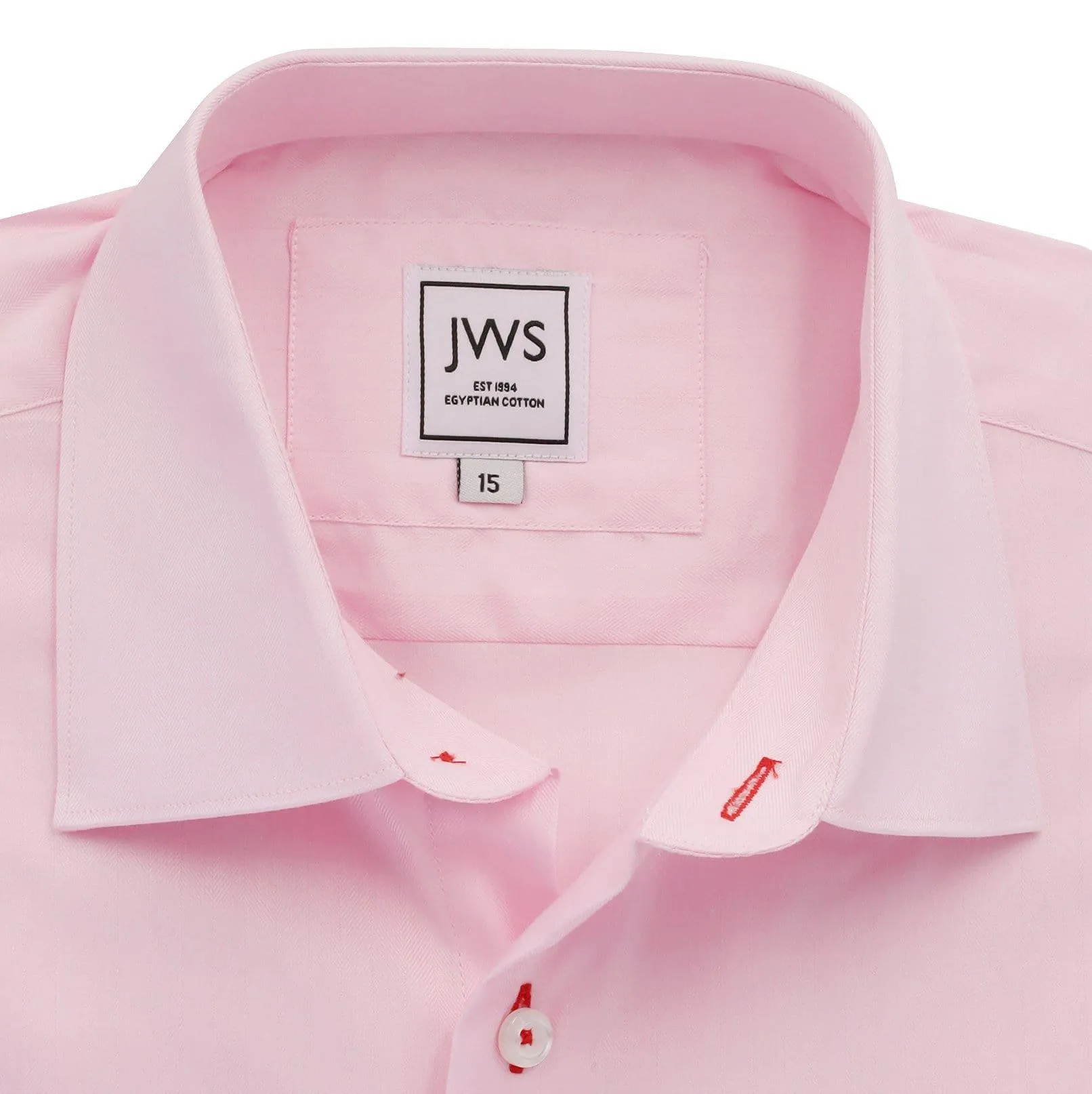 Pink Small Herringbone Non Iron Egyptian Cotton Dress Shirt