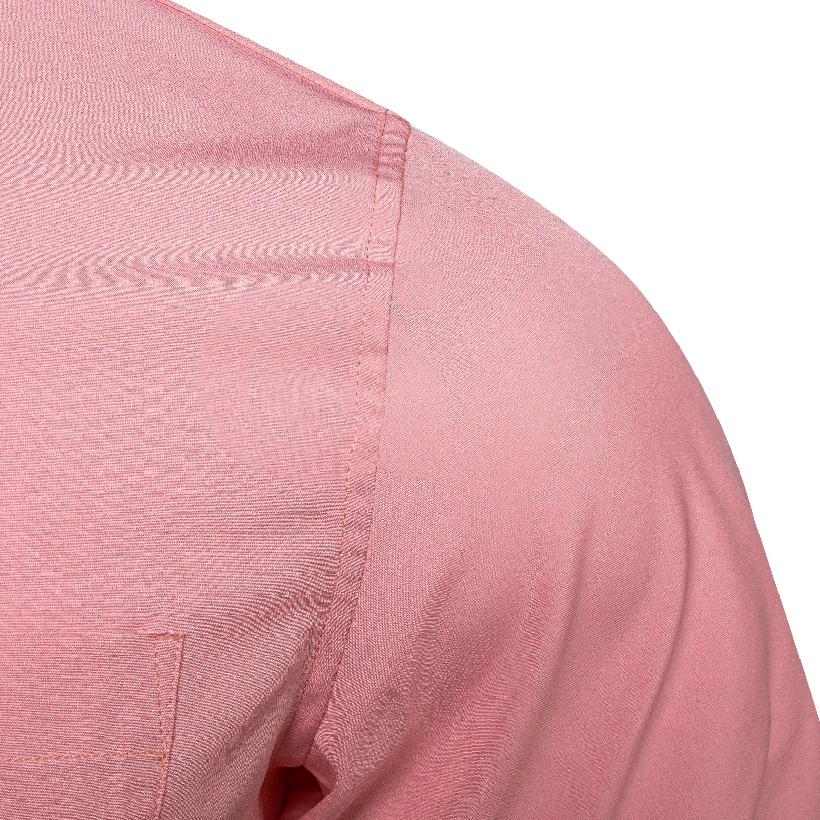 Pink Solid Silk Men's Long Sleeve Business Shirt