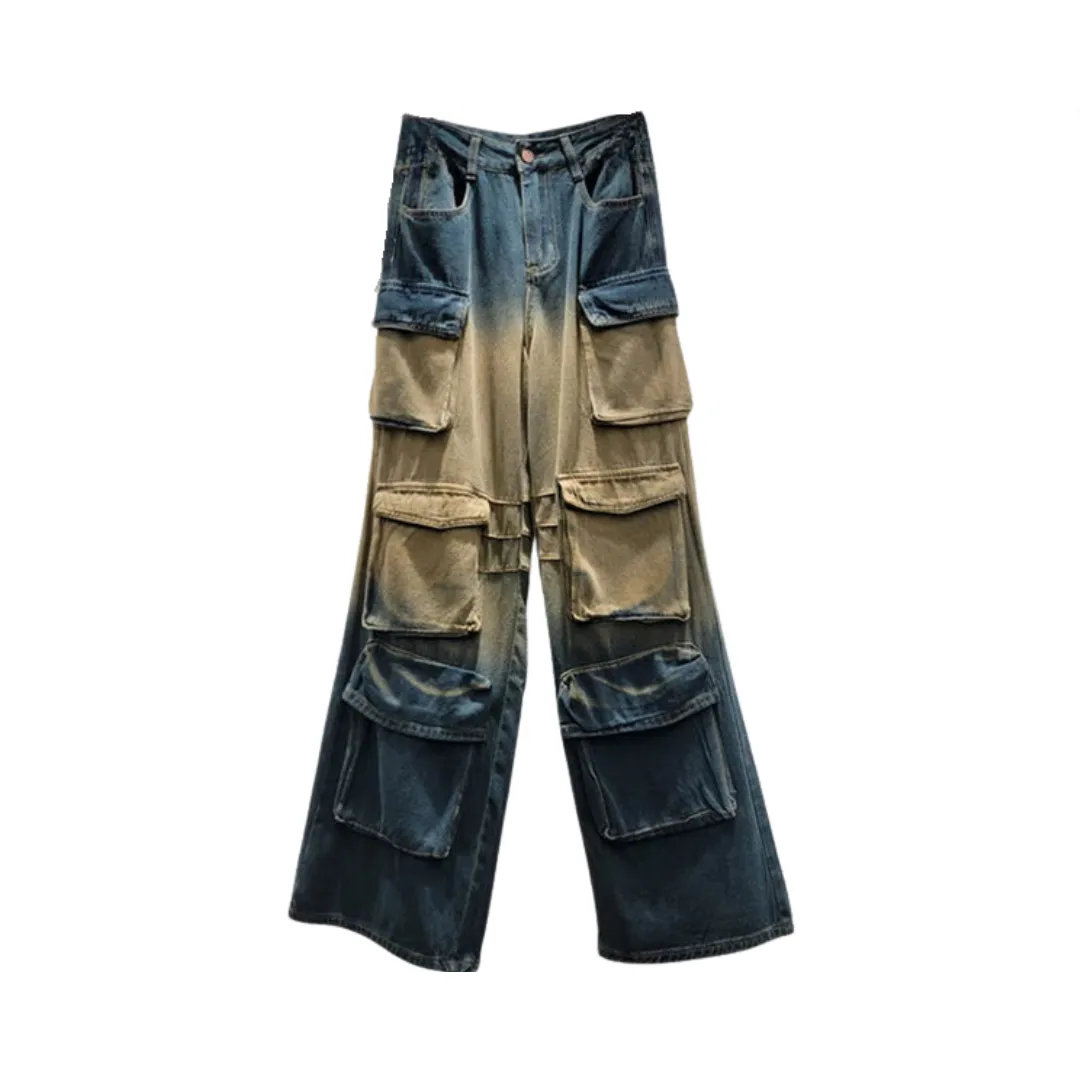 Pre Order:  Retro Multi Pocket Loose Pants