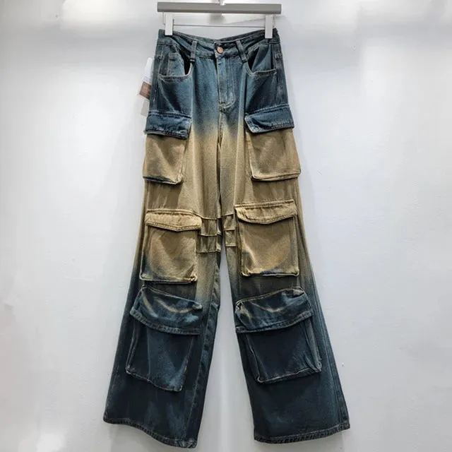 Pre Order:  Retro Multi Pocket Loose Pants