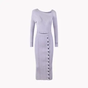 Pre Order:  Spliced Ribbed Knit Midi Dress