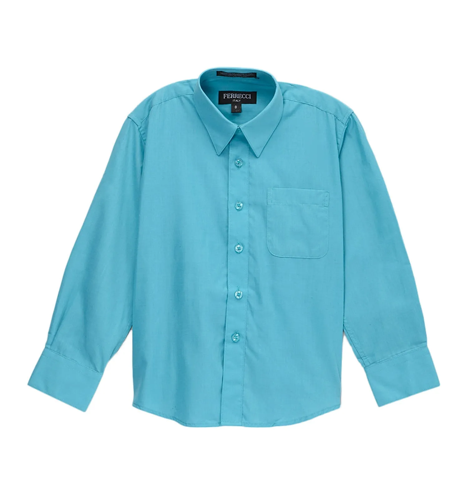 Premium Solid Cotton Blend Turquoise Dress Shirt