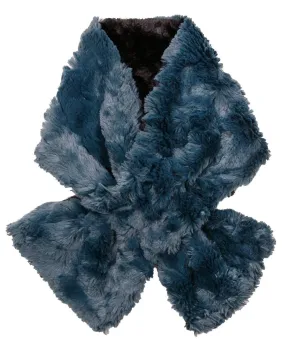 Pull-Thru Scarf - Luxury Faux Fur in Peacock Pond