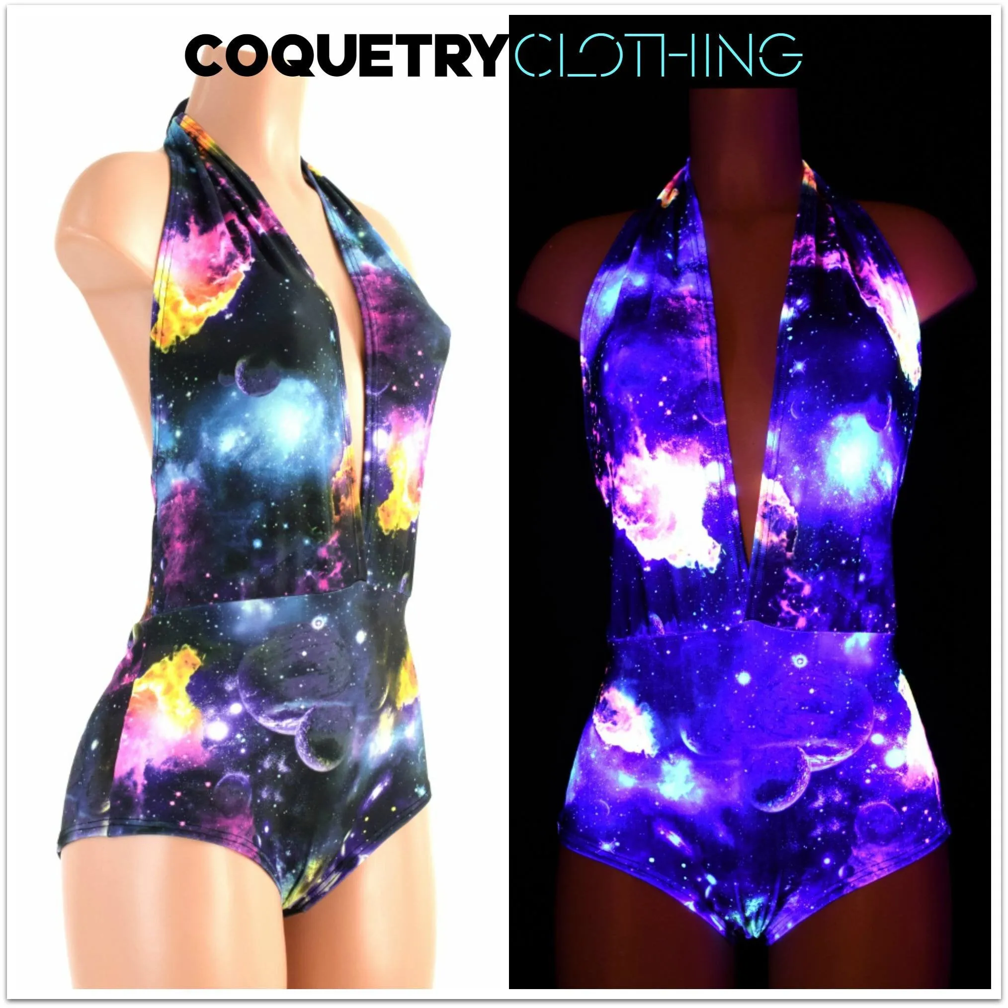 "Josie" Romper in UV Glow Galaxy