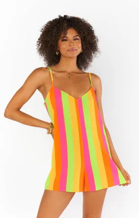 Rascal Romper ~ Neon Vacay Stripe