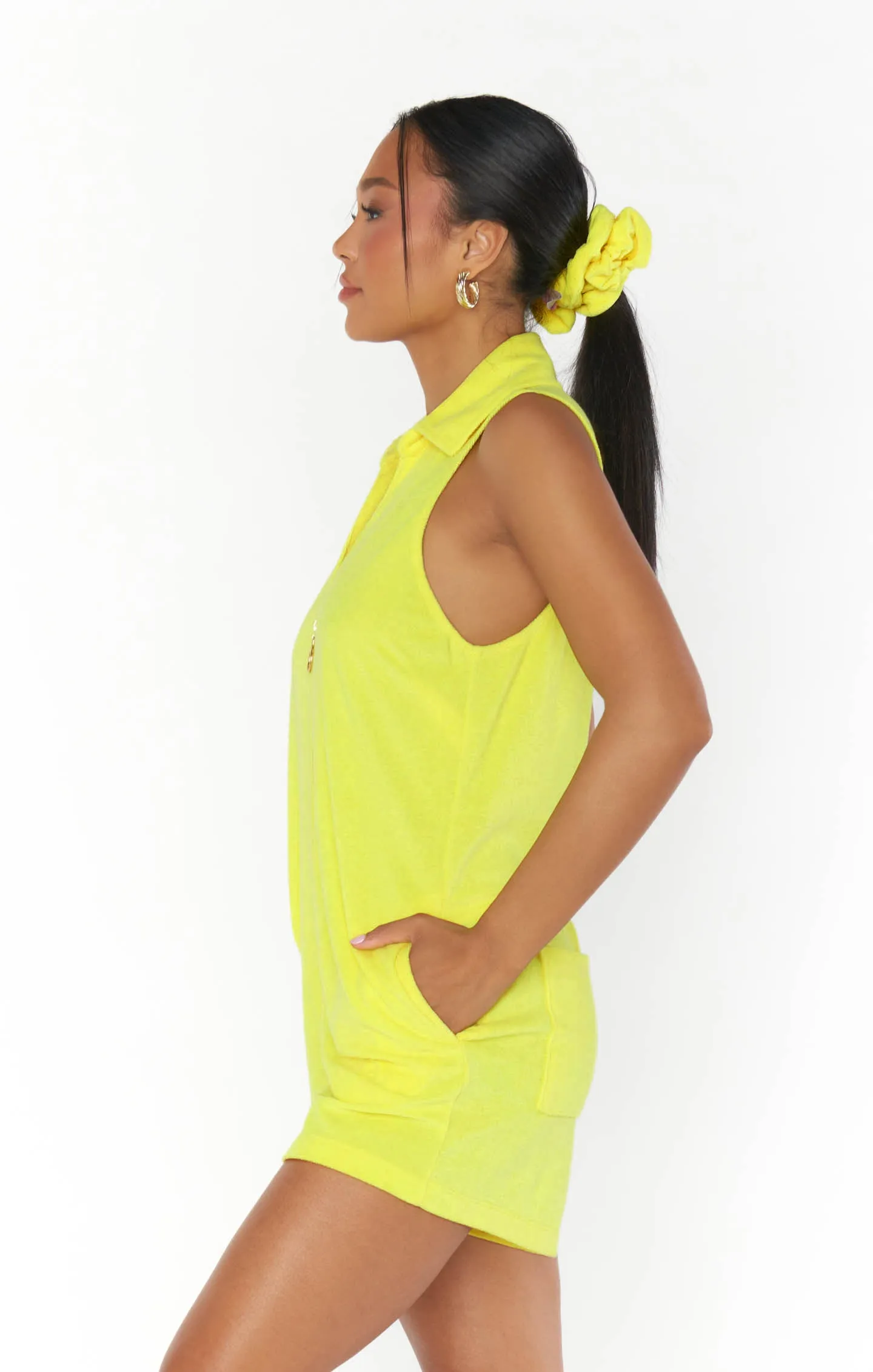 Reno Romper ~ Neon Yellow Terry