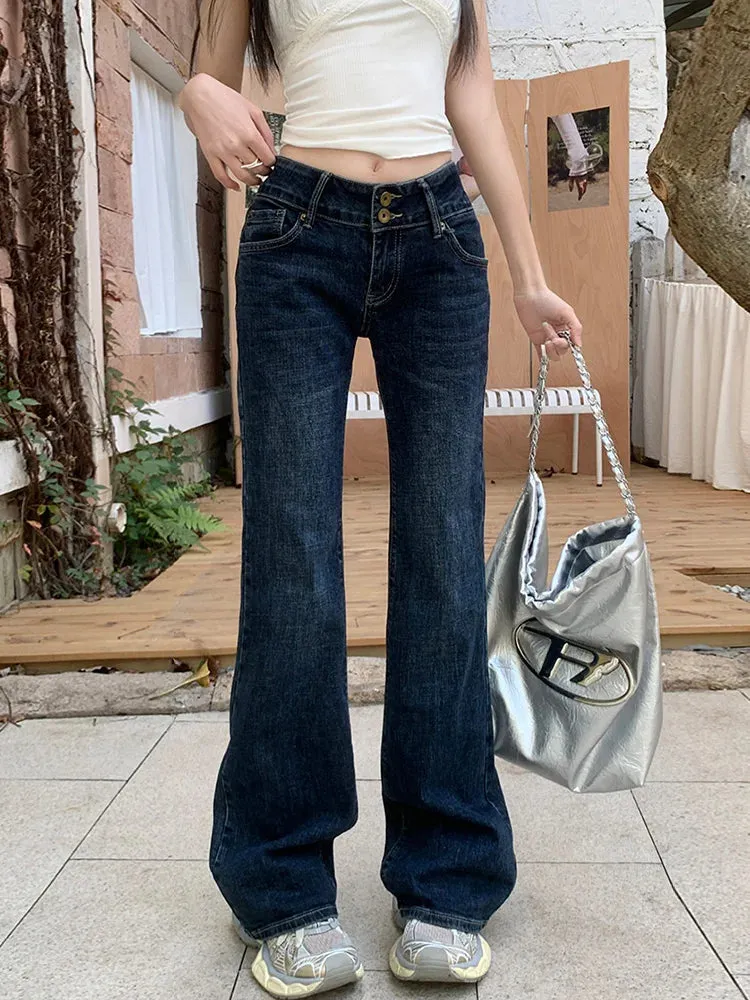 Retro Low Waist Flare Bell-bottoms Jeans