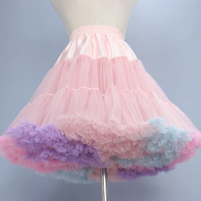 Retro Rainbow Petticoat Tutu Underskirt