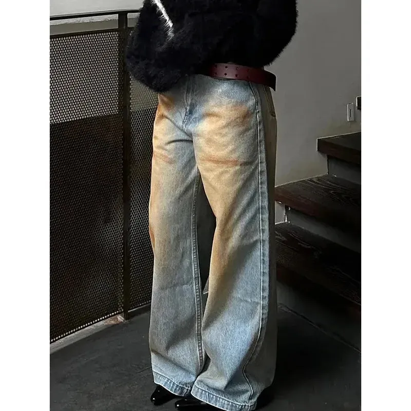 Retro Straight Hip-hop Vintage Denim Pants