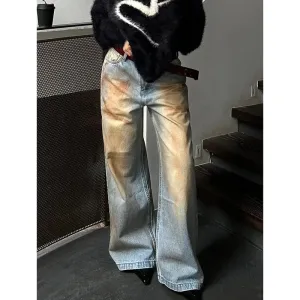 Retro Straight Hip-hop Vintage Denim Pants