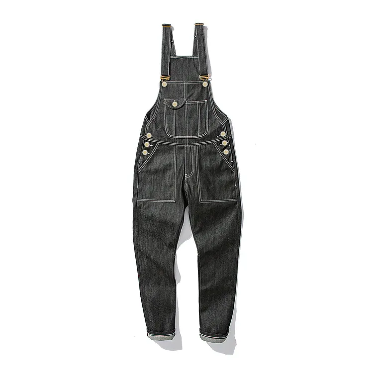 Retro Washed Denim Overalls