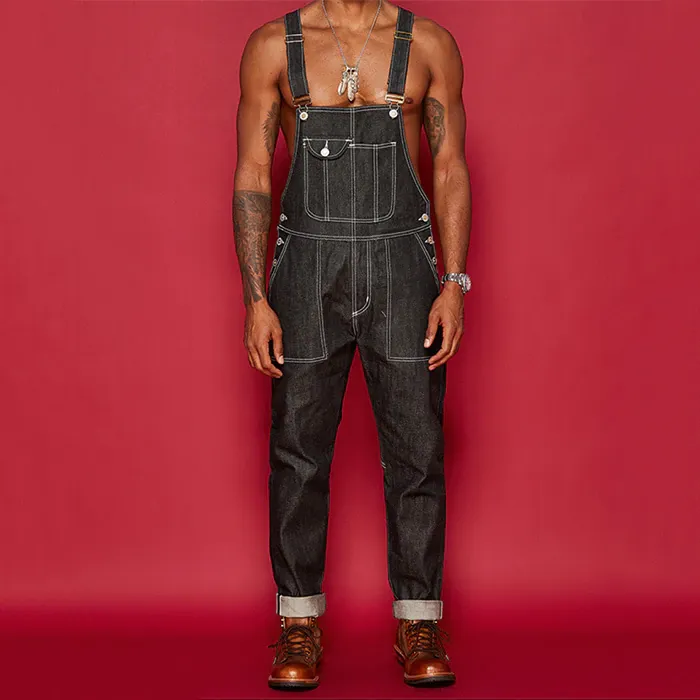 Retro Washed Denim Overalls