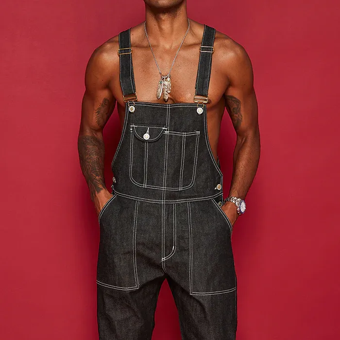 Retro Washed Denim Overalls