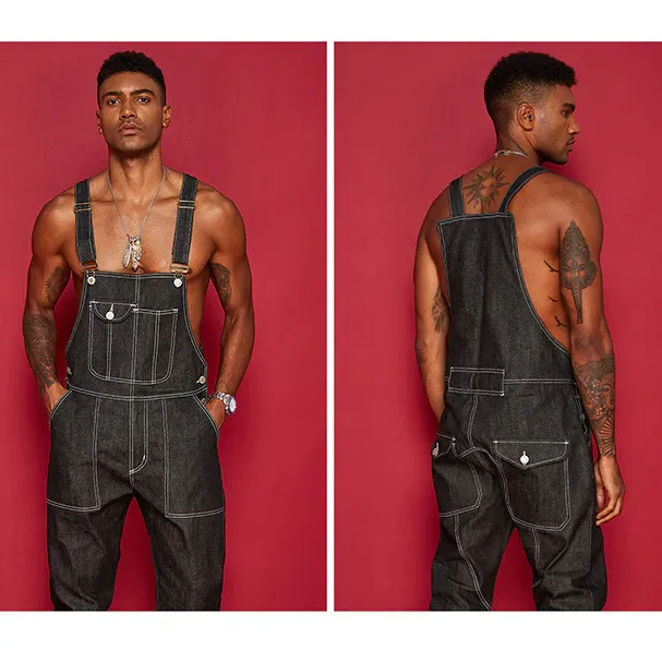 Retro Washed Denim Overalls