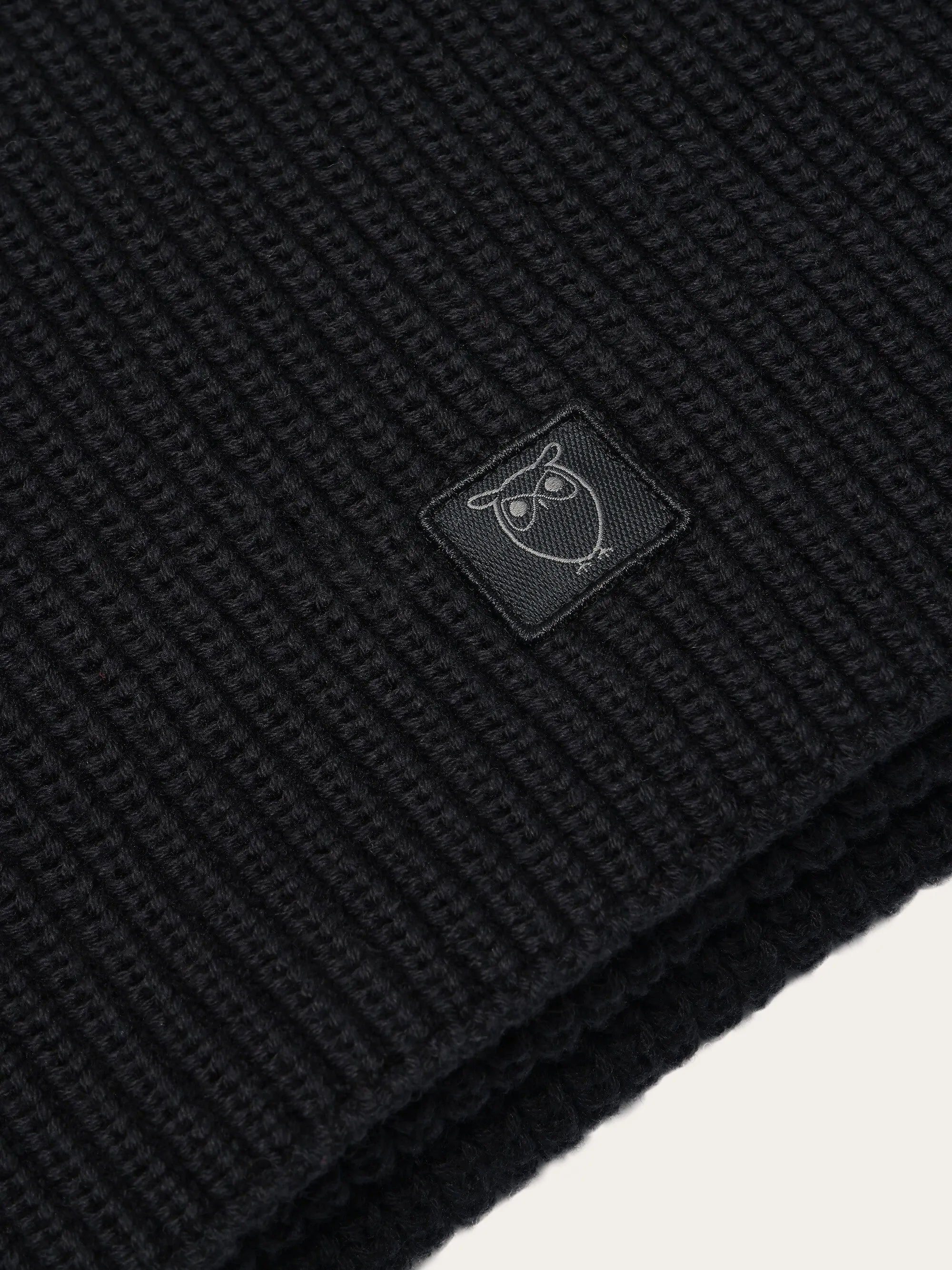 Rib knit scarf - Black Jet