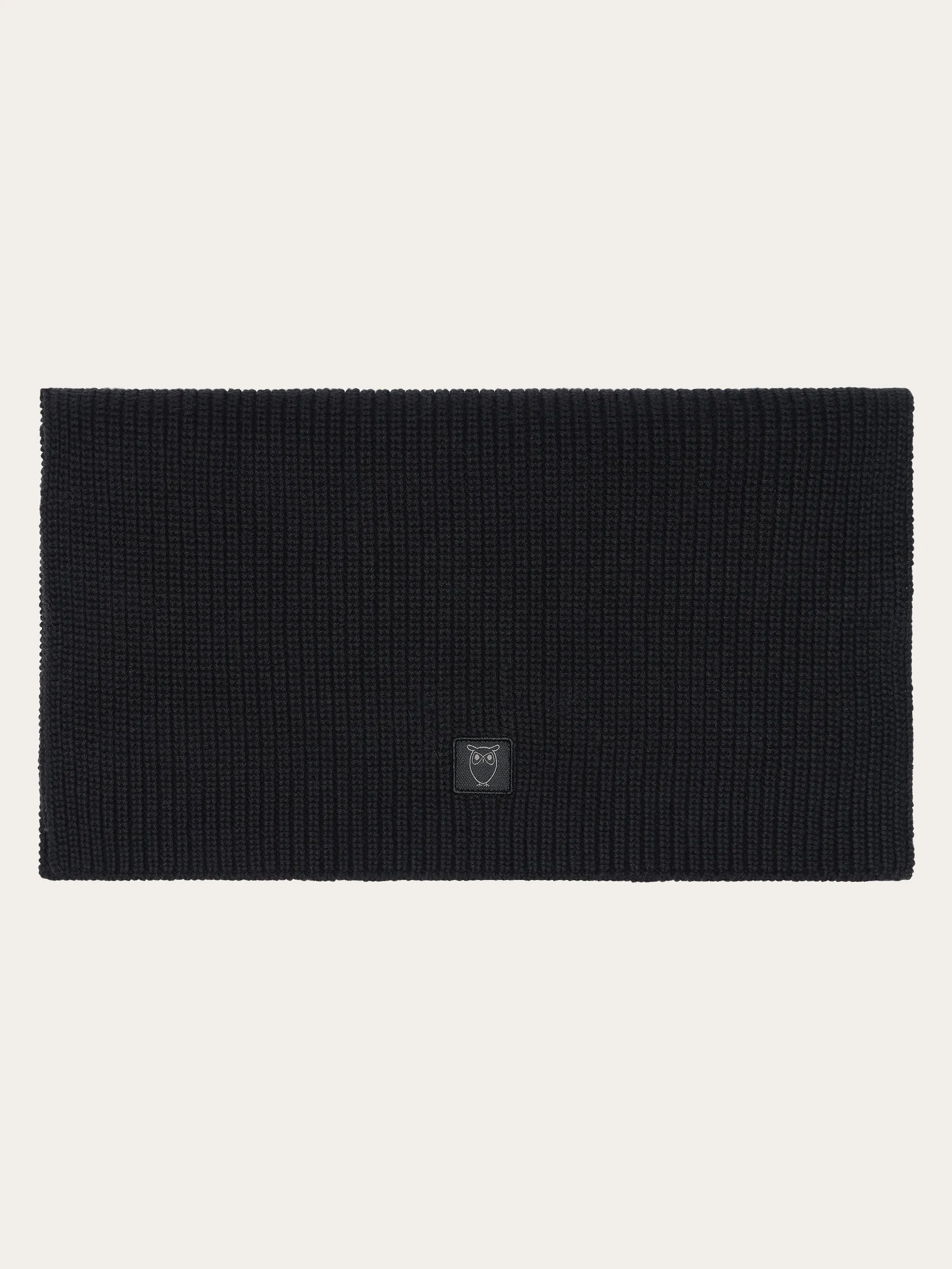 Rib knit scarf - Black Jet