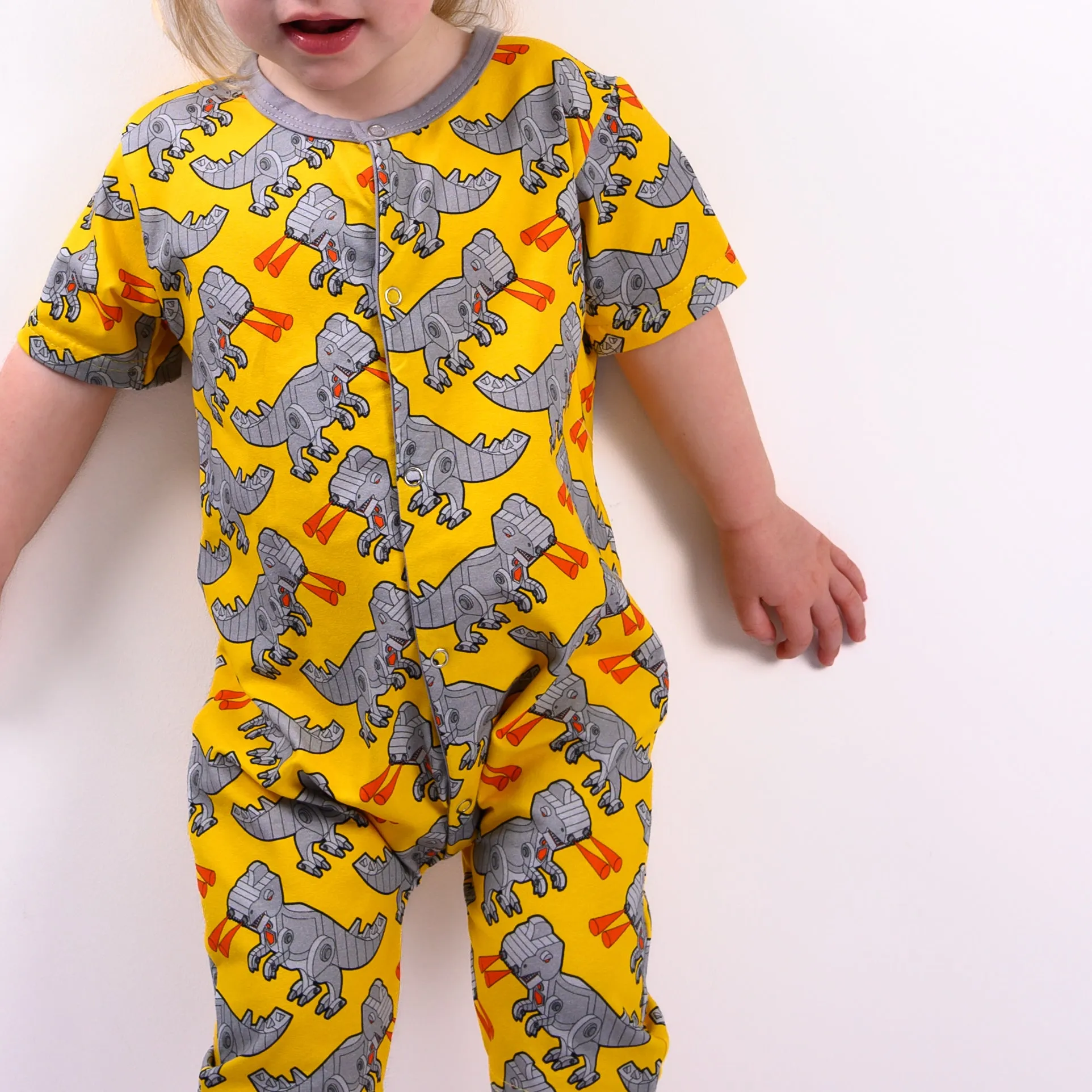 Robo Dino print Shortie Romper