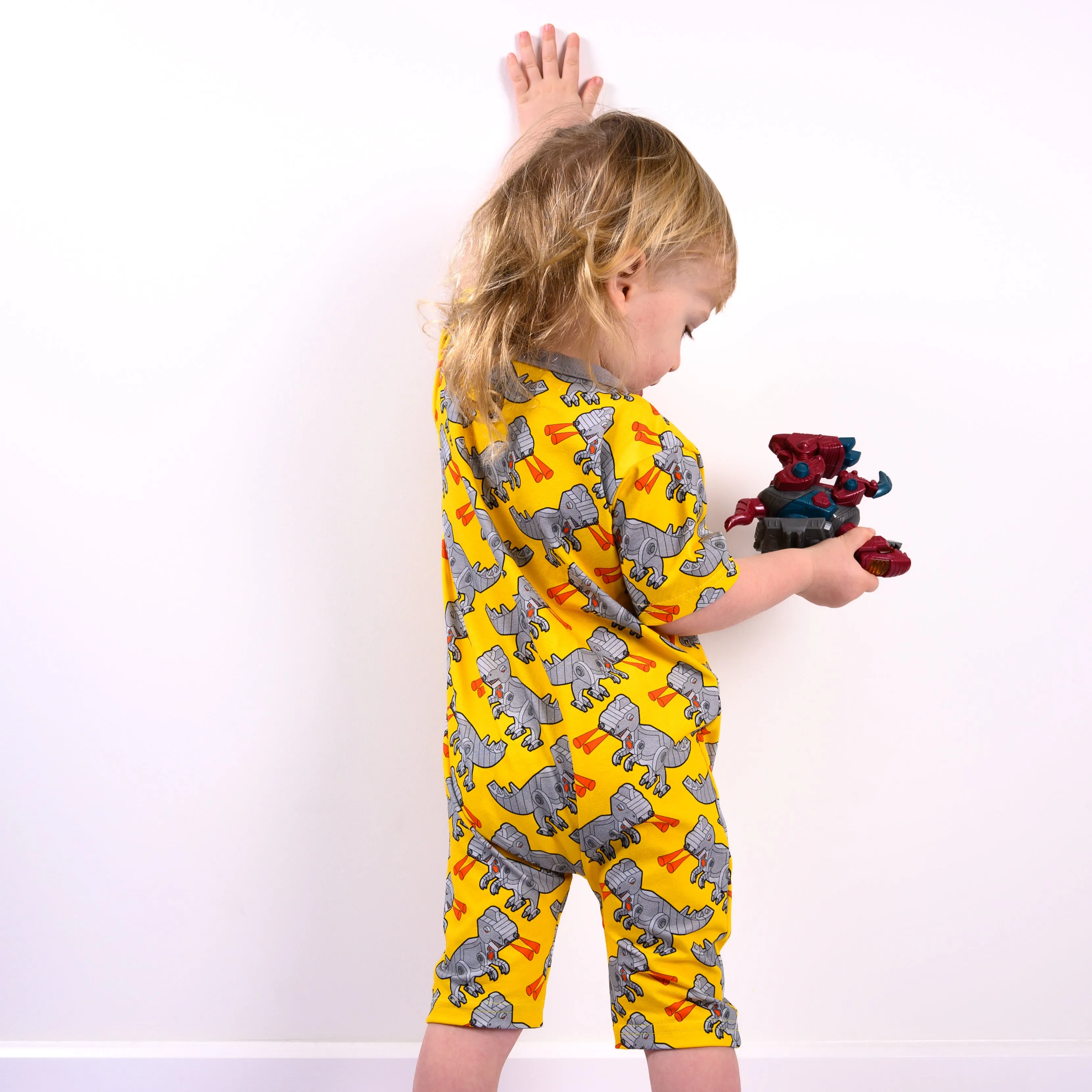 Robo Dino print Shortie Romper