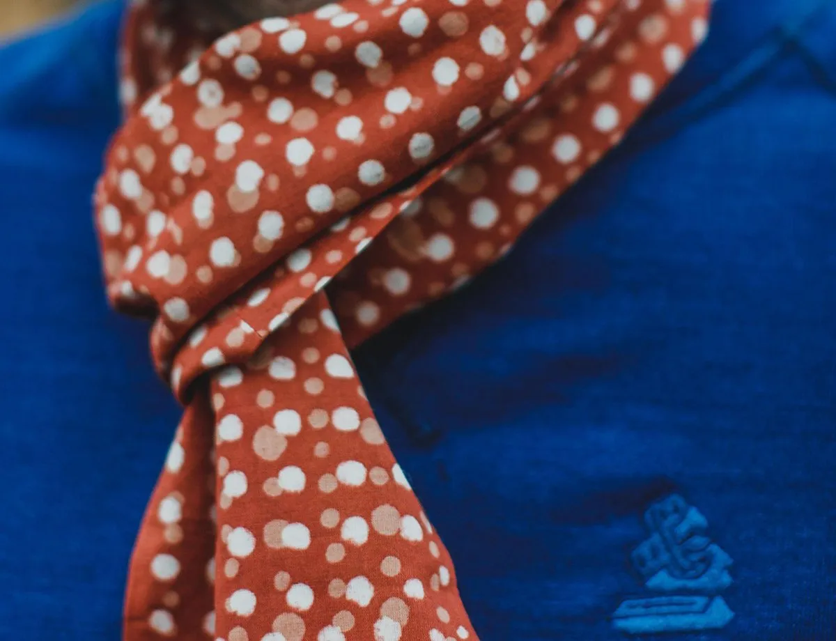 Rust Dot Japanese scarf