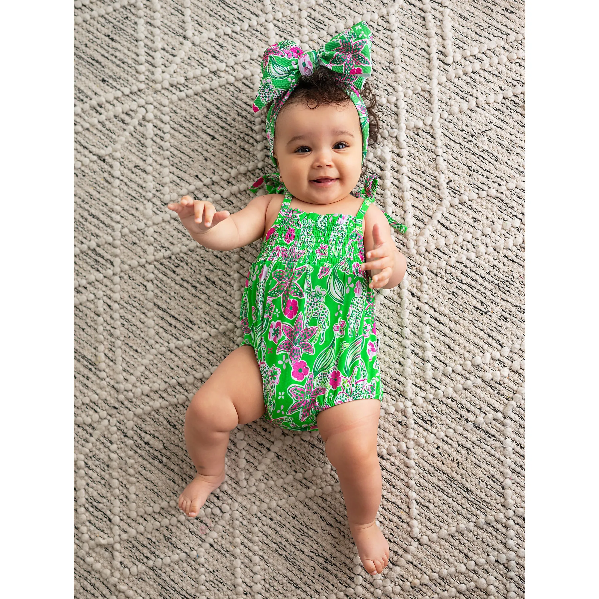 Safari SMOCKED BUBBLE ROMPER