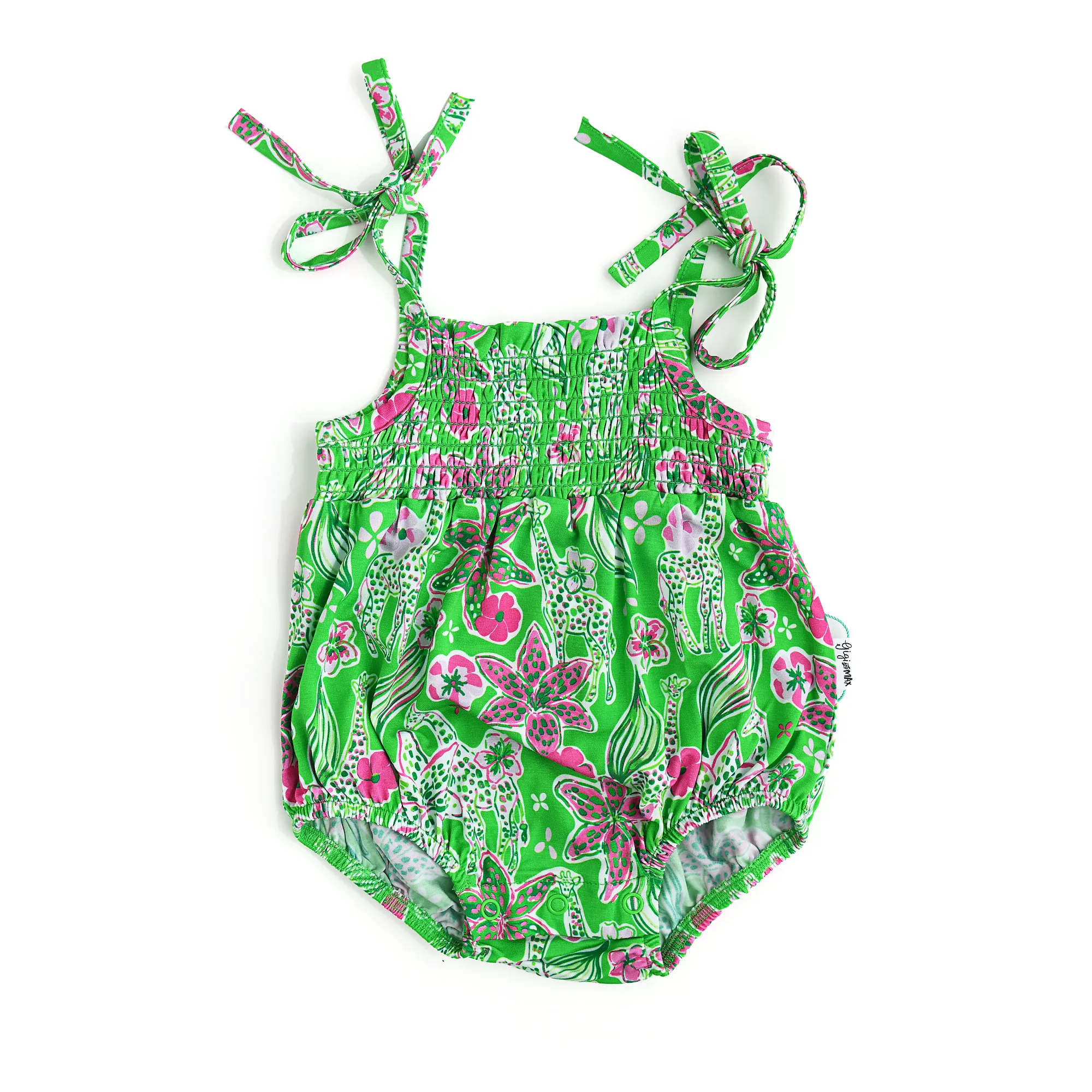 Safari SMOCKED BUBBLE ROMPER