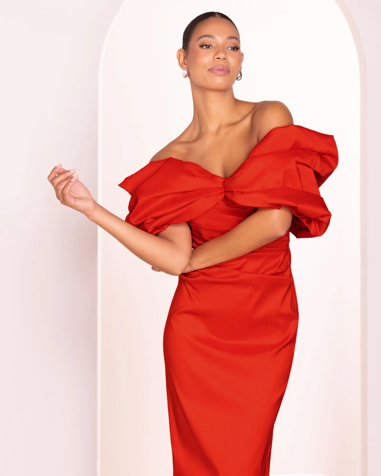 Safina Off Shoulder Midi Dress