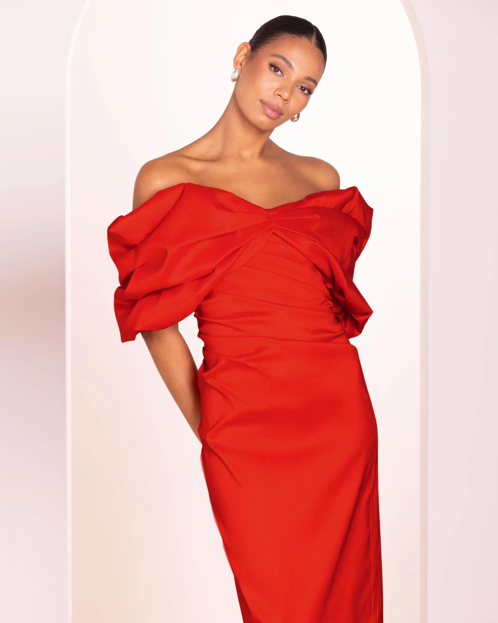 Safina Off Shoulder Midi Dress