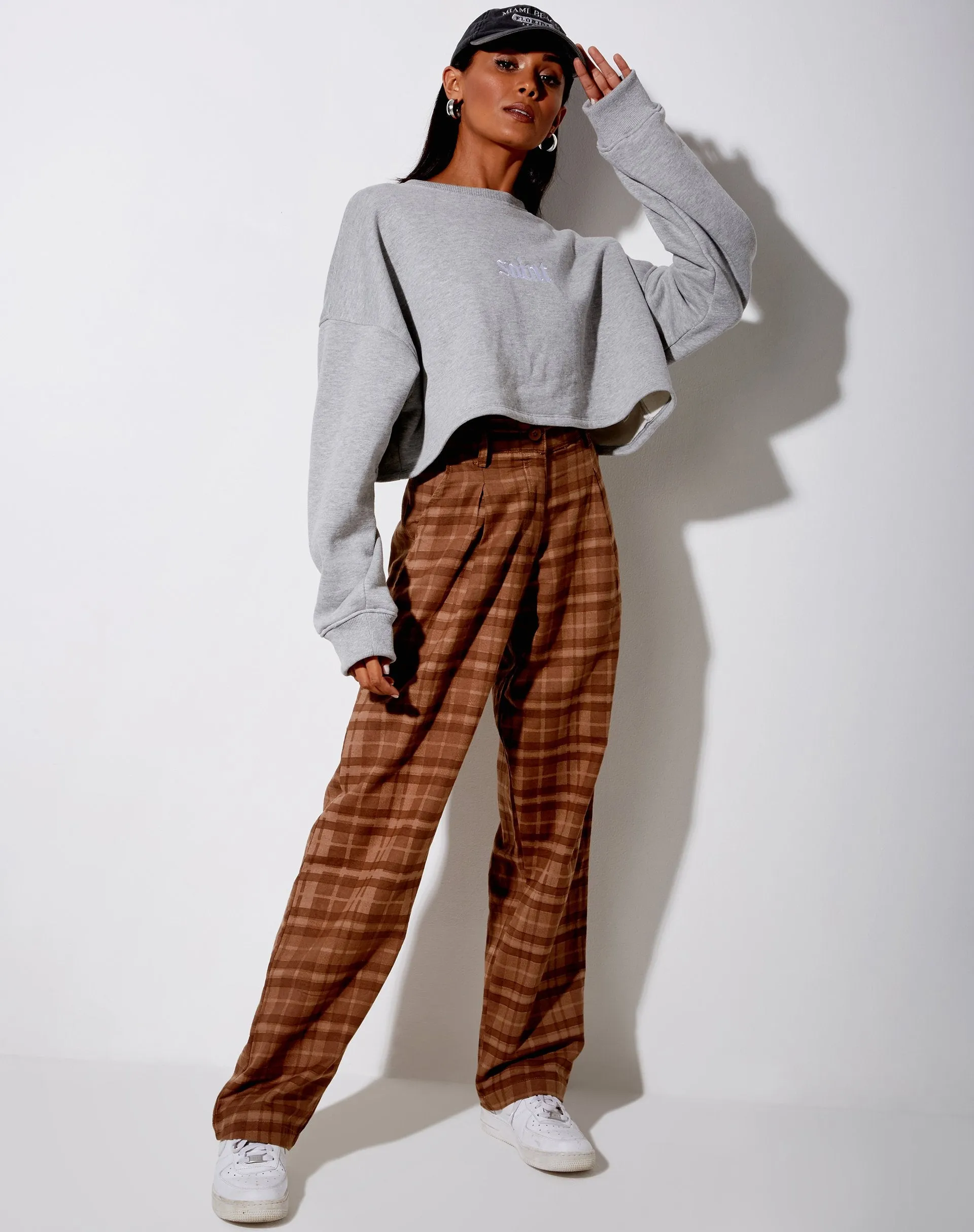 Sakila Trouser in Brown Check