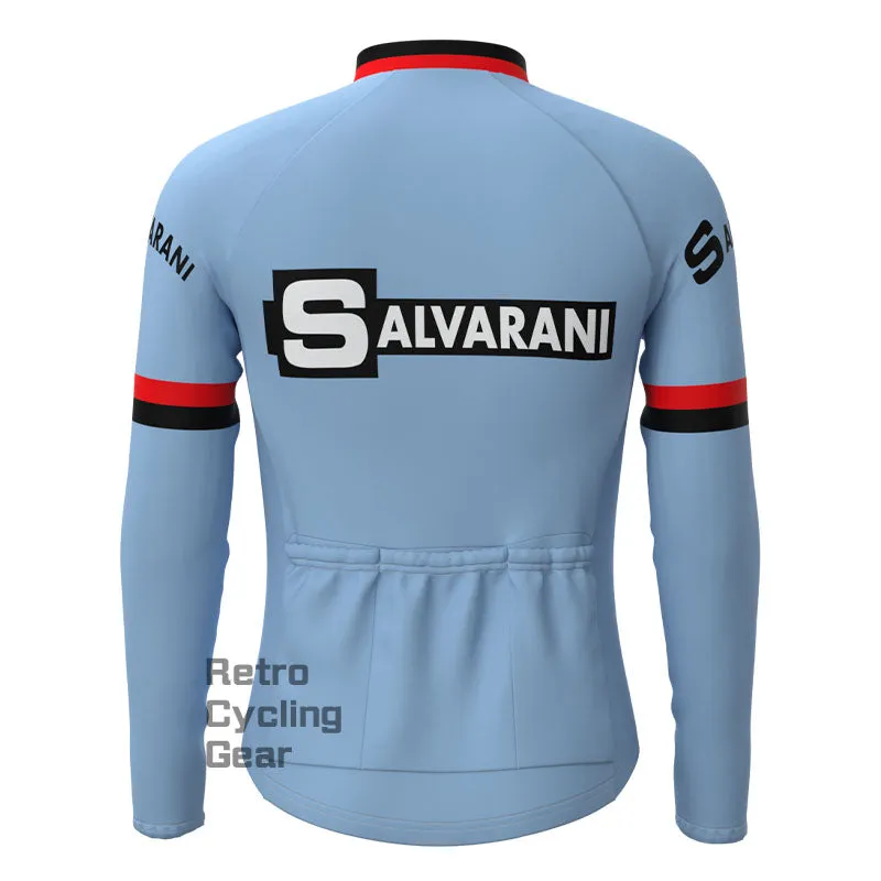 SALVARANI Blue Retro Long Sleeve Cycling Kit