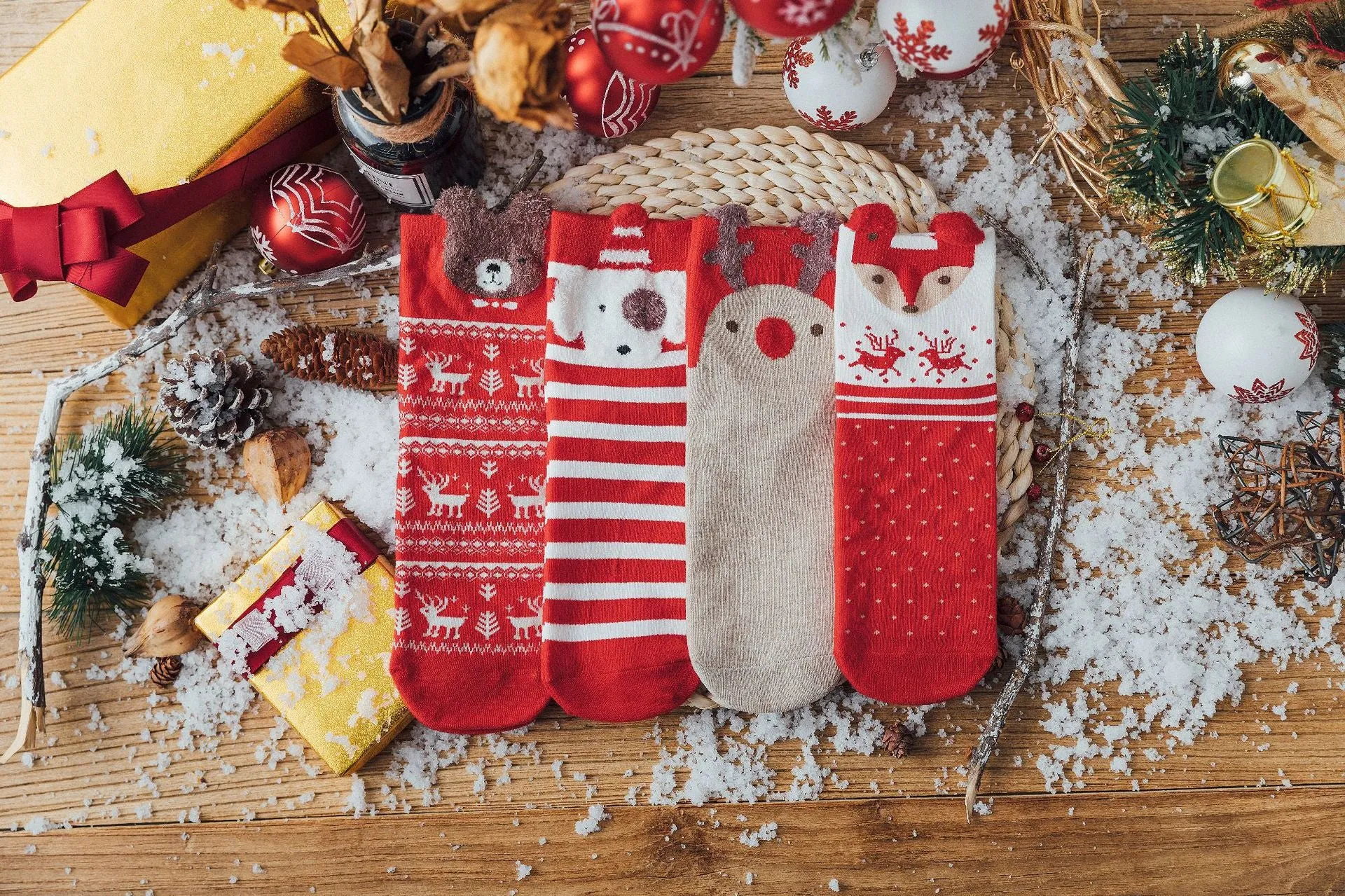 Santa Claus Socks Cotton Socks Christmas Boxed Set