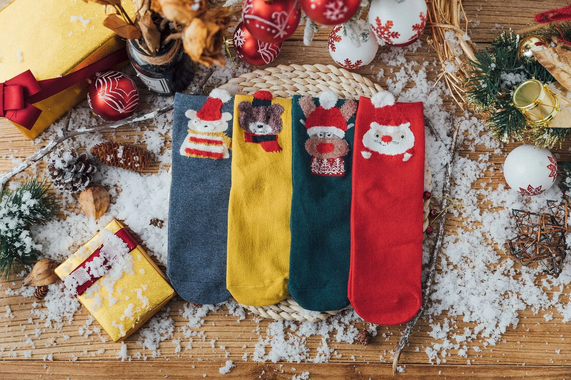 Santa Claus Socks Cotton Socks Christmas Boxed Set