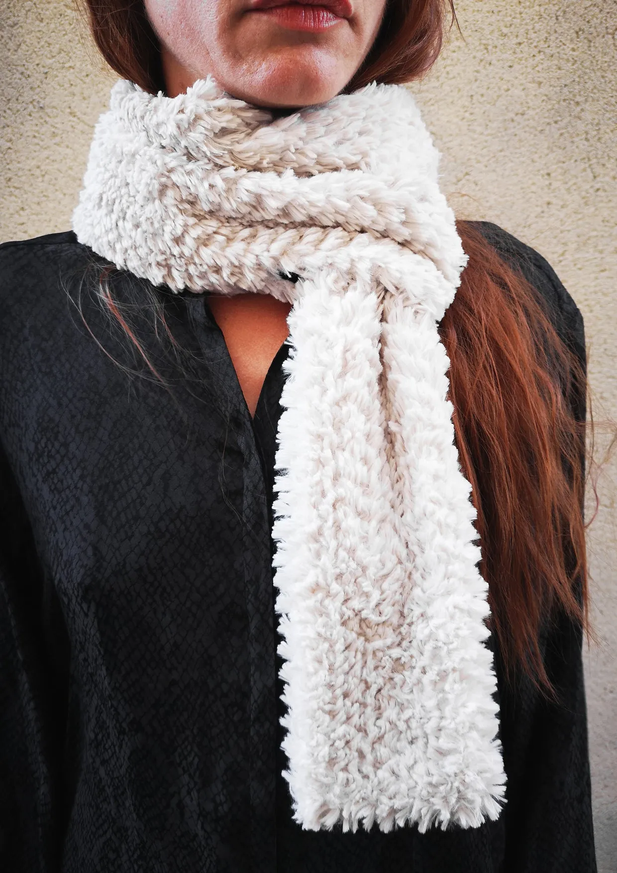 SCARF - FAUX FUR ivory