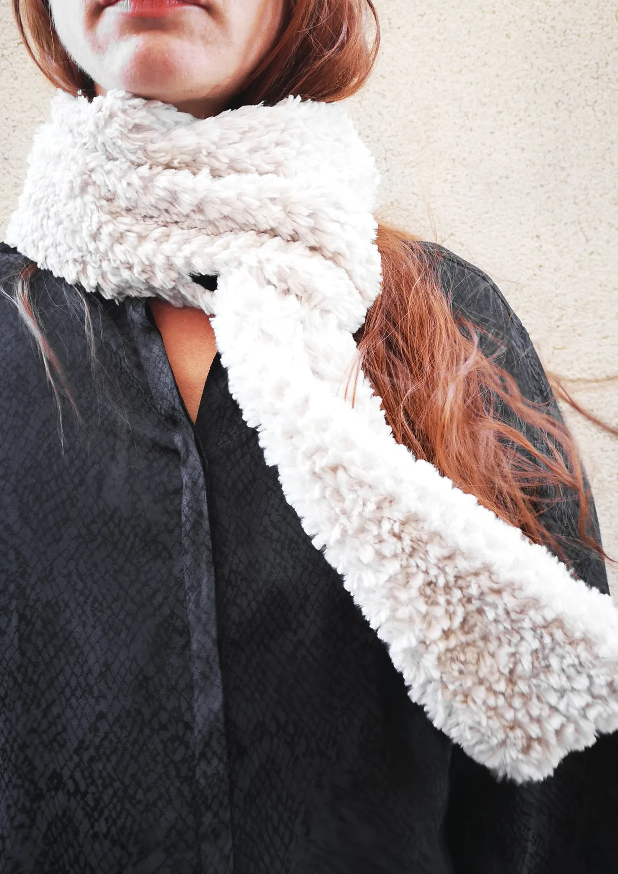 SCARF - FAUX FUR ivory