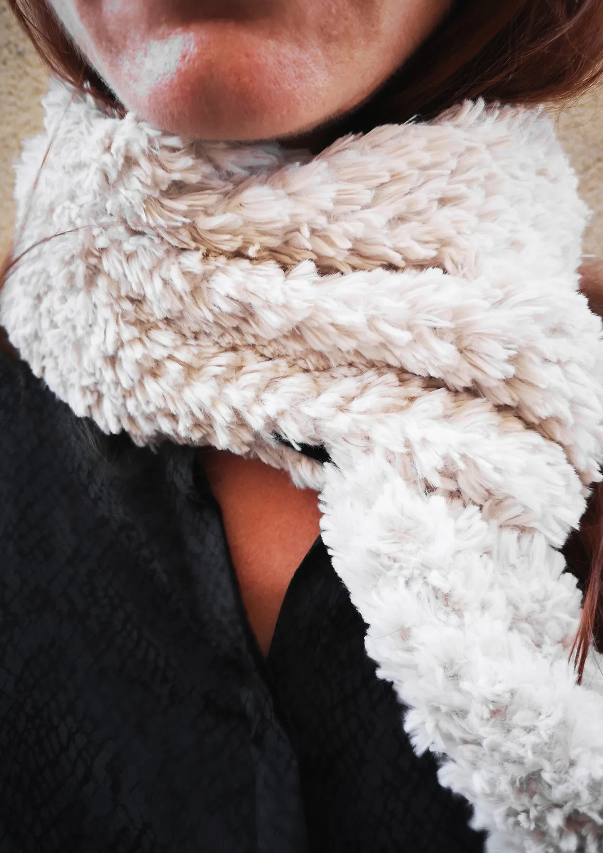 SCARF - FAUX FUR ivory