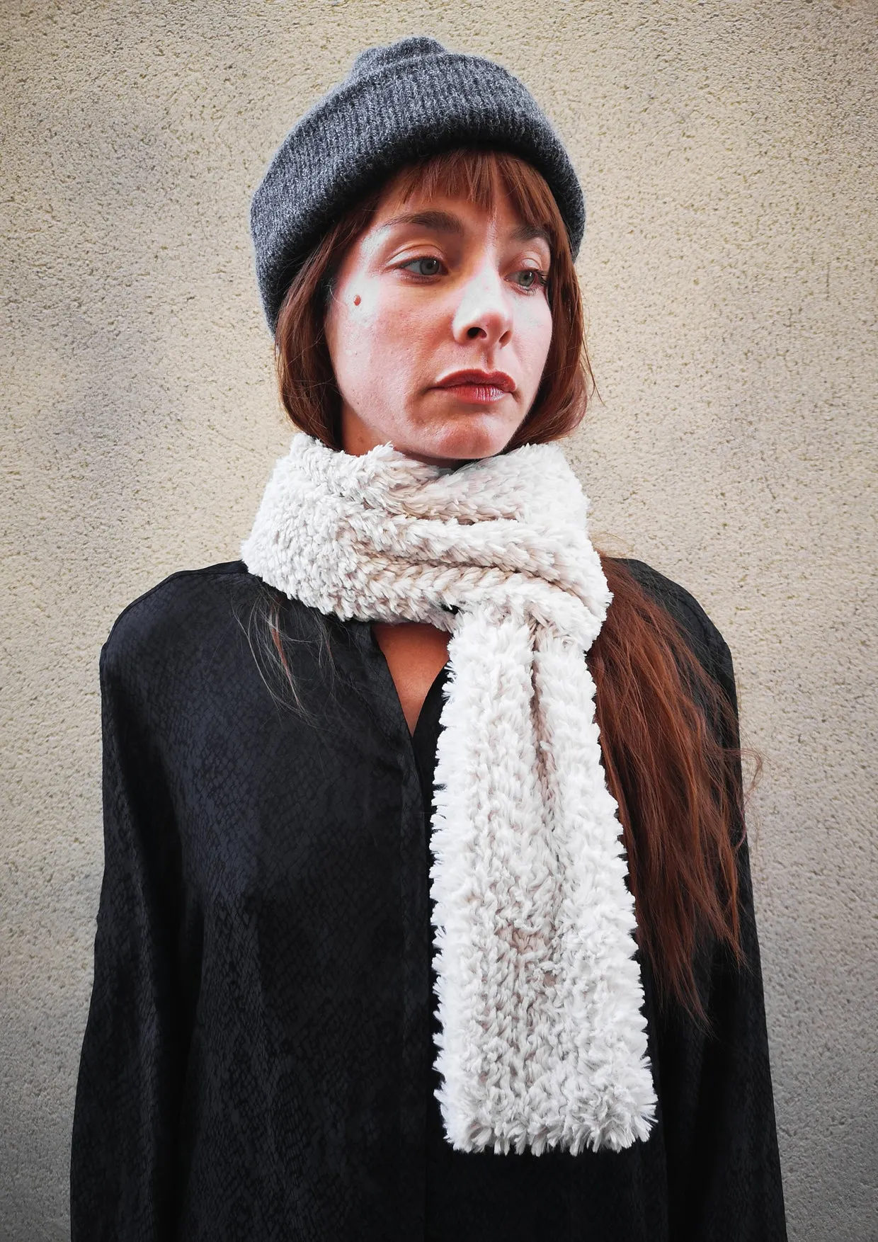 SCARF - FAUX FUR ivory