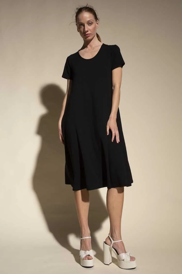 Scoop Loose Dress in Black