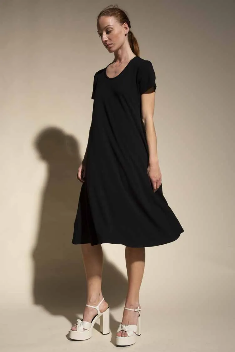 Scoop Loose Dress in Black