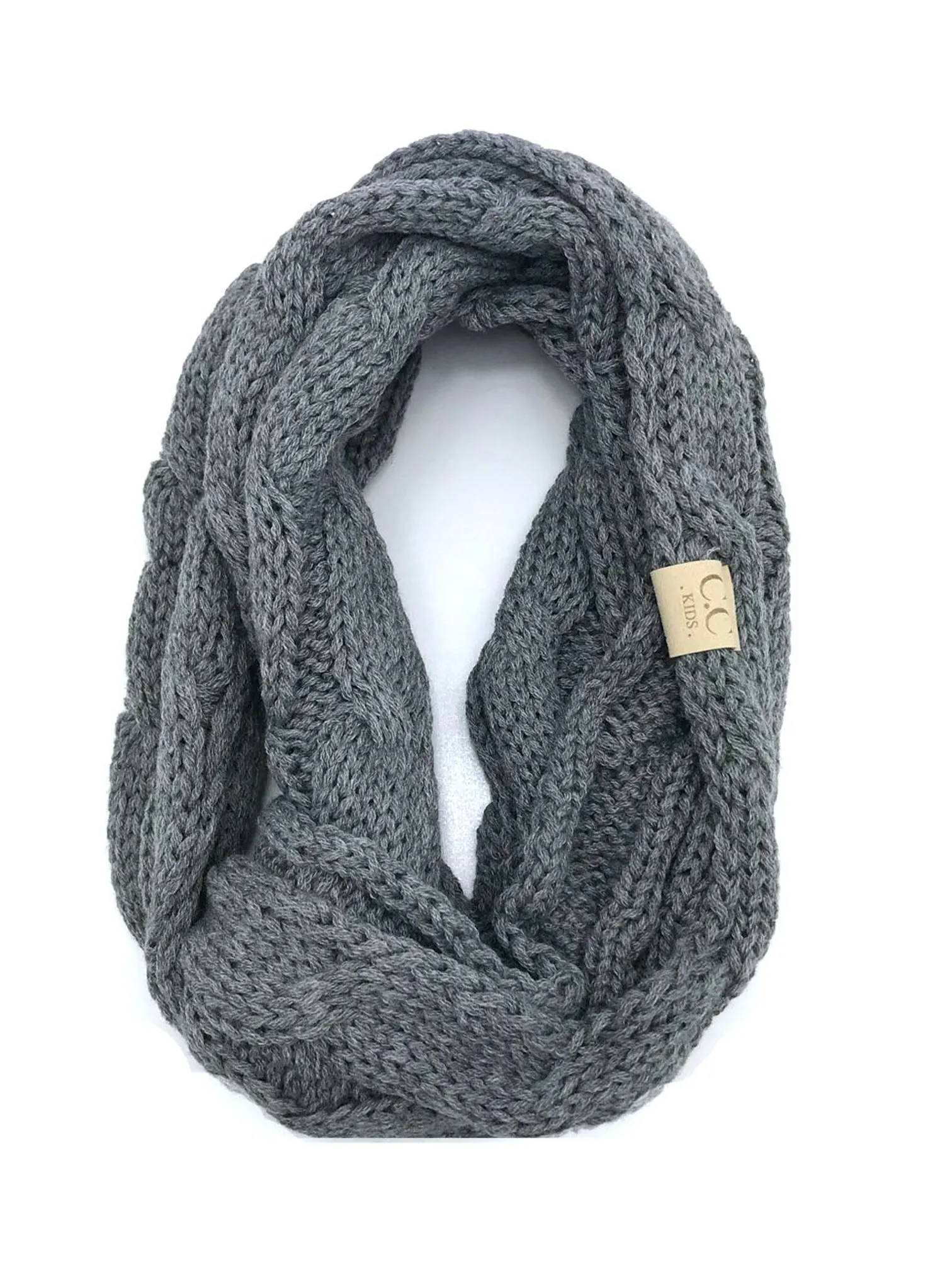 SF-800-KIDS LIGHT MELANGE GREY INFINITY SCARF