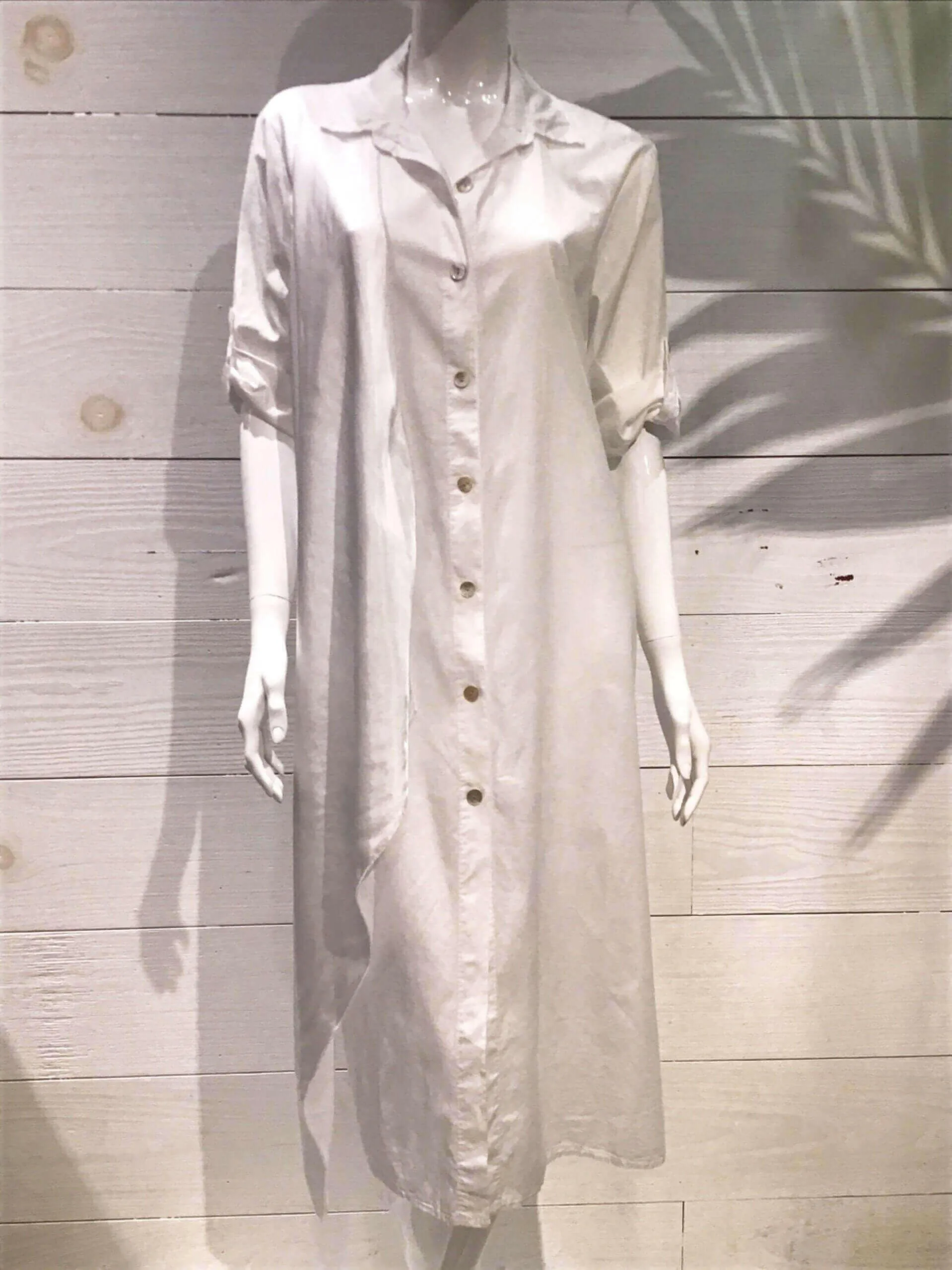 Silky Layer Cotton Shirt Italian Dress