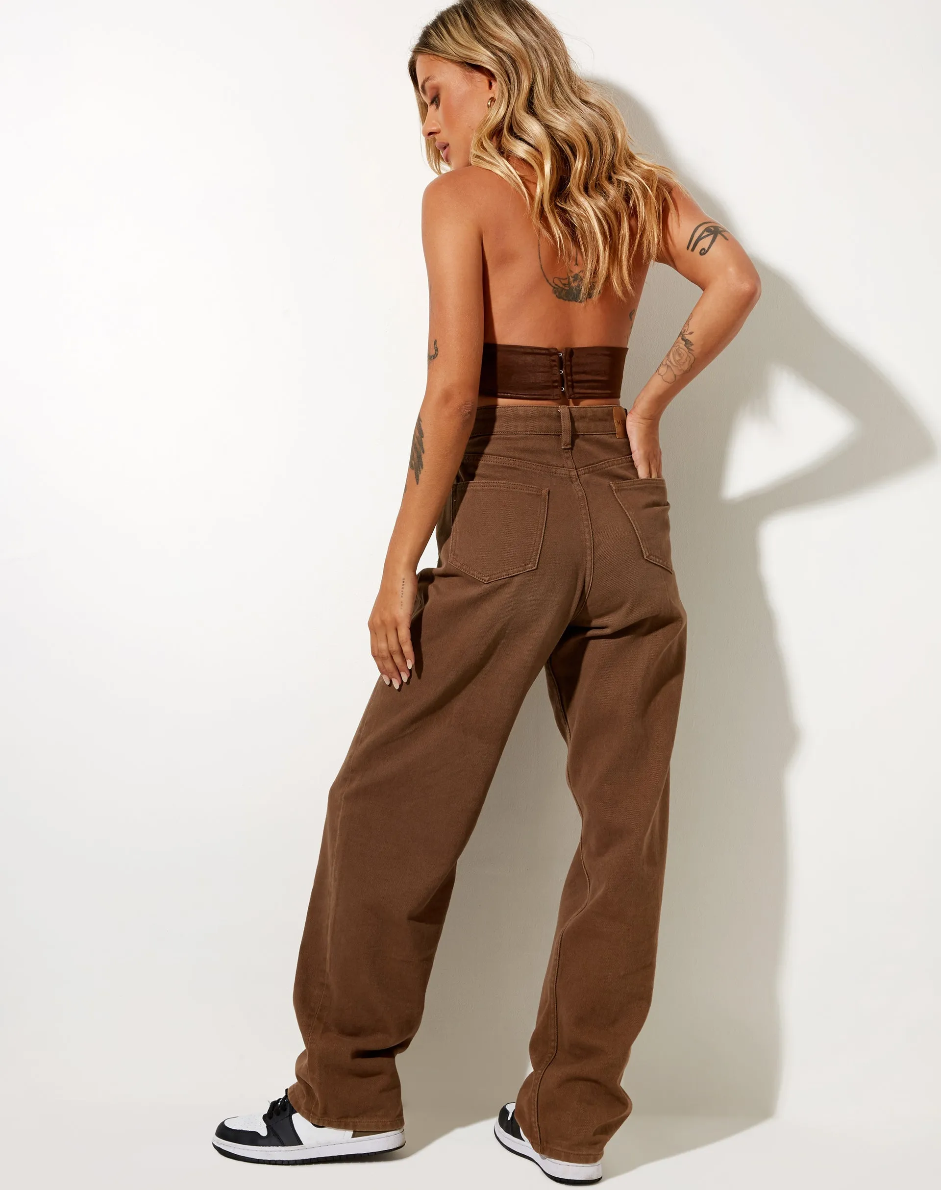 Silta Crop Top in Satin Chocolate