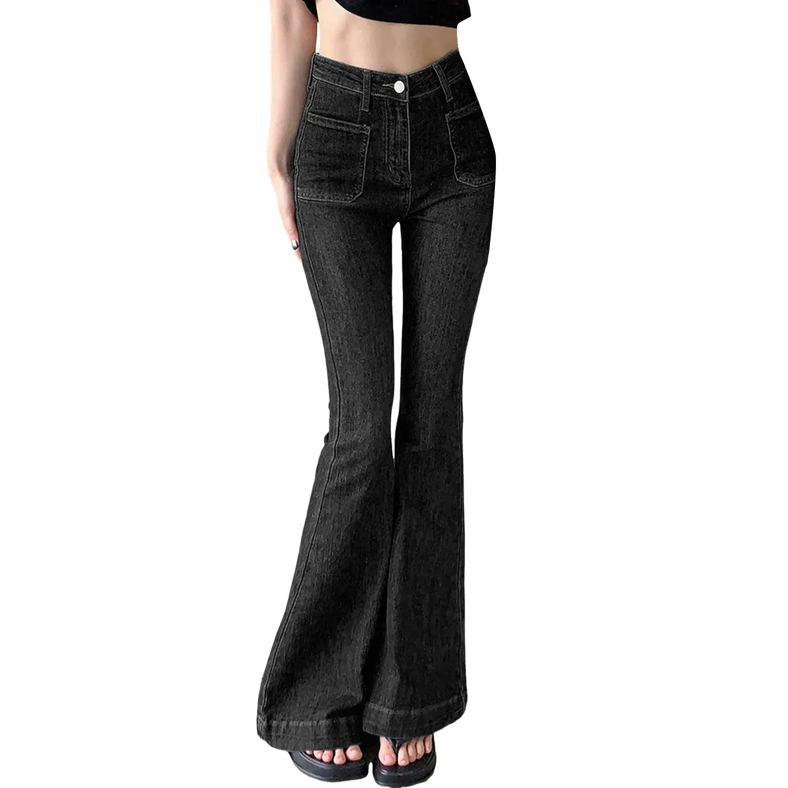 Slim Retro Hip High Flare Small Women's Sexy Pants