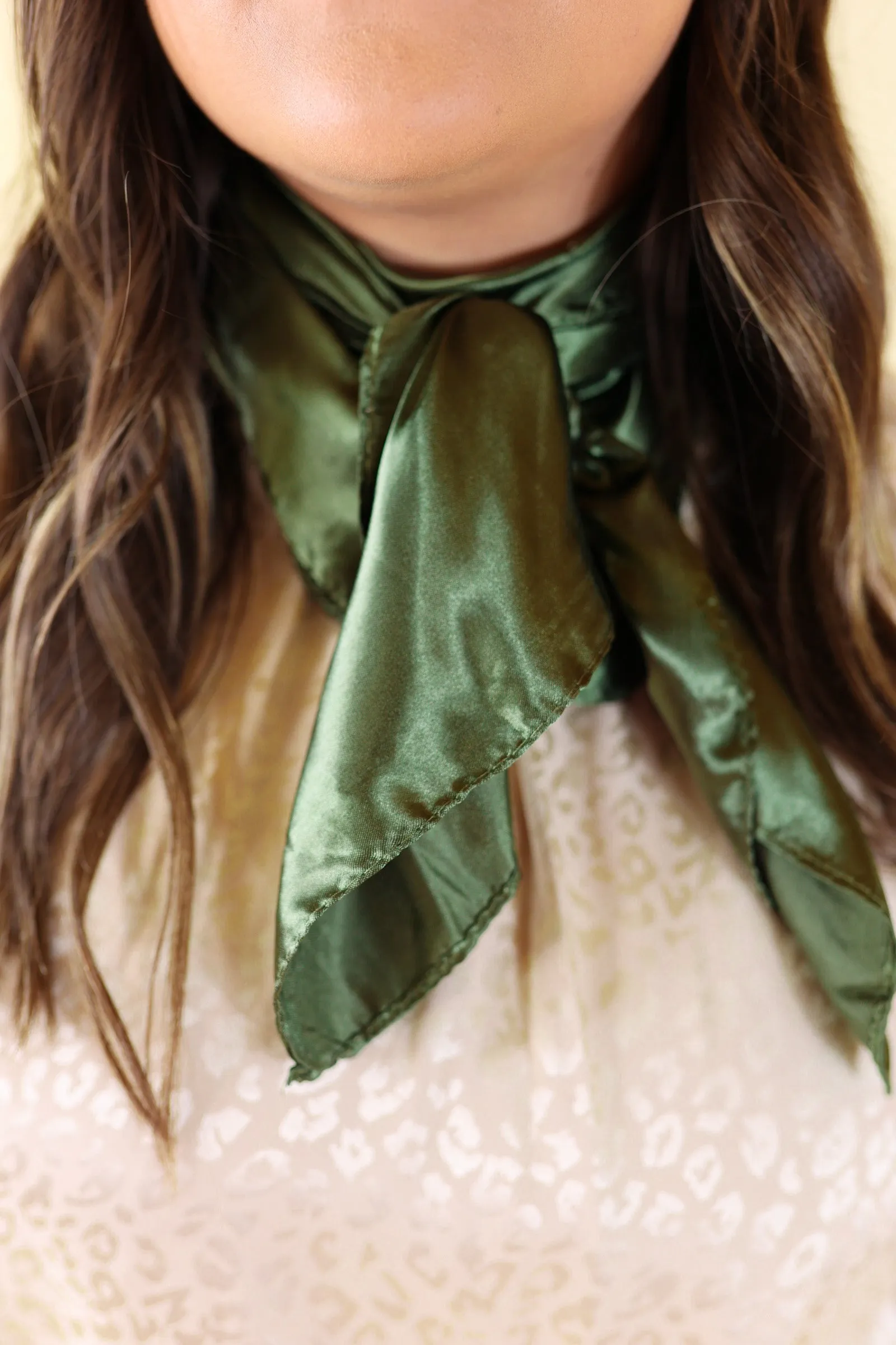 Solid Colored Poly Scarf in Outlaw Olive